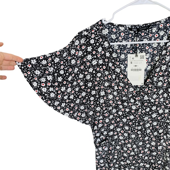 NWT ZARA Floral Print Mini Dress SMALL 3196 - Picture 6 of 9
